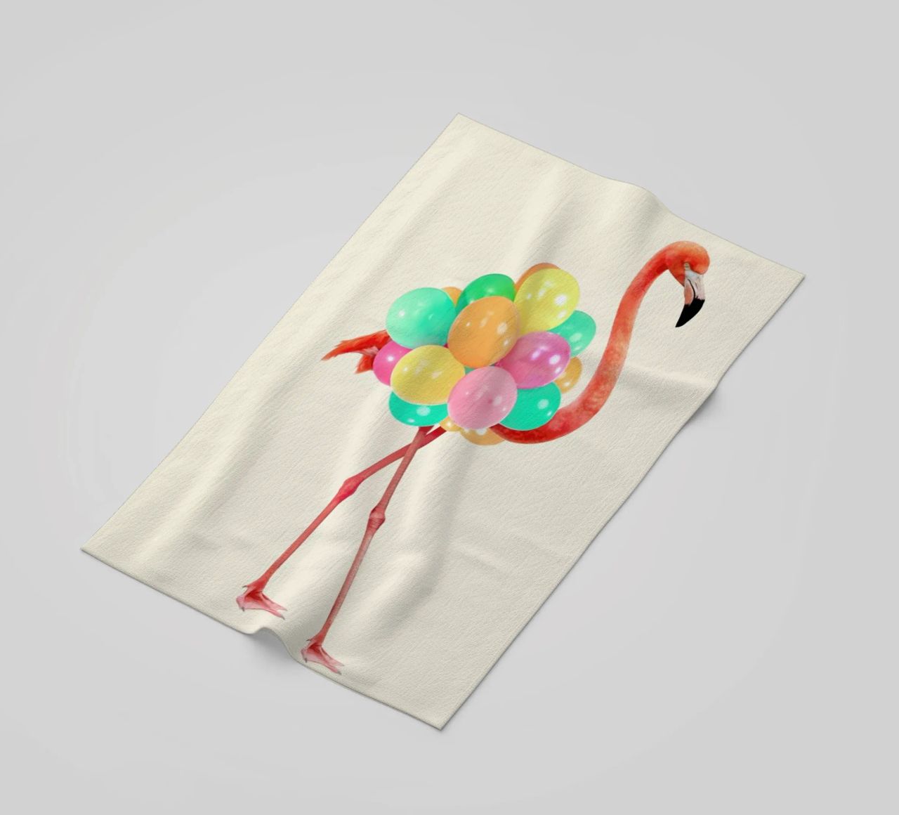 Flamingo Party telo mare da Paul Fuentes Design