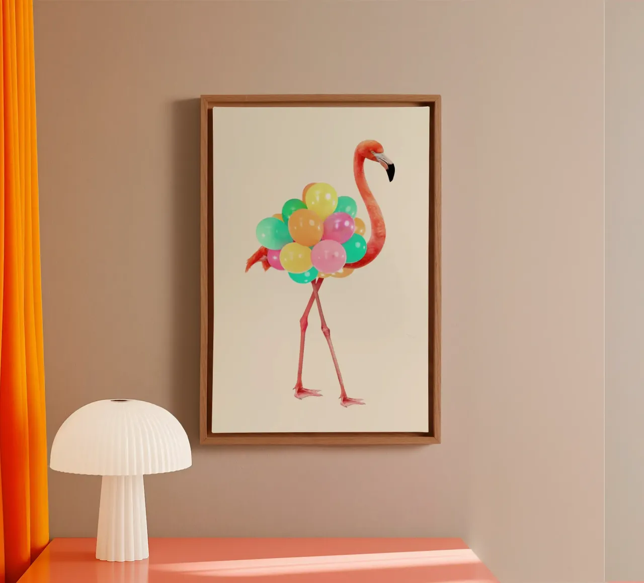 Flamingo Party tela con Cornice a cassetta da Paul Fuentes Design