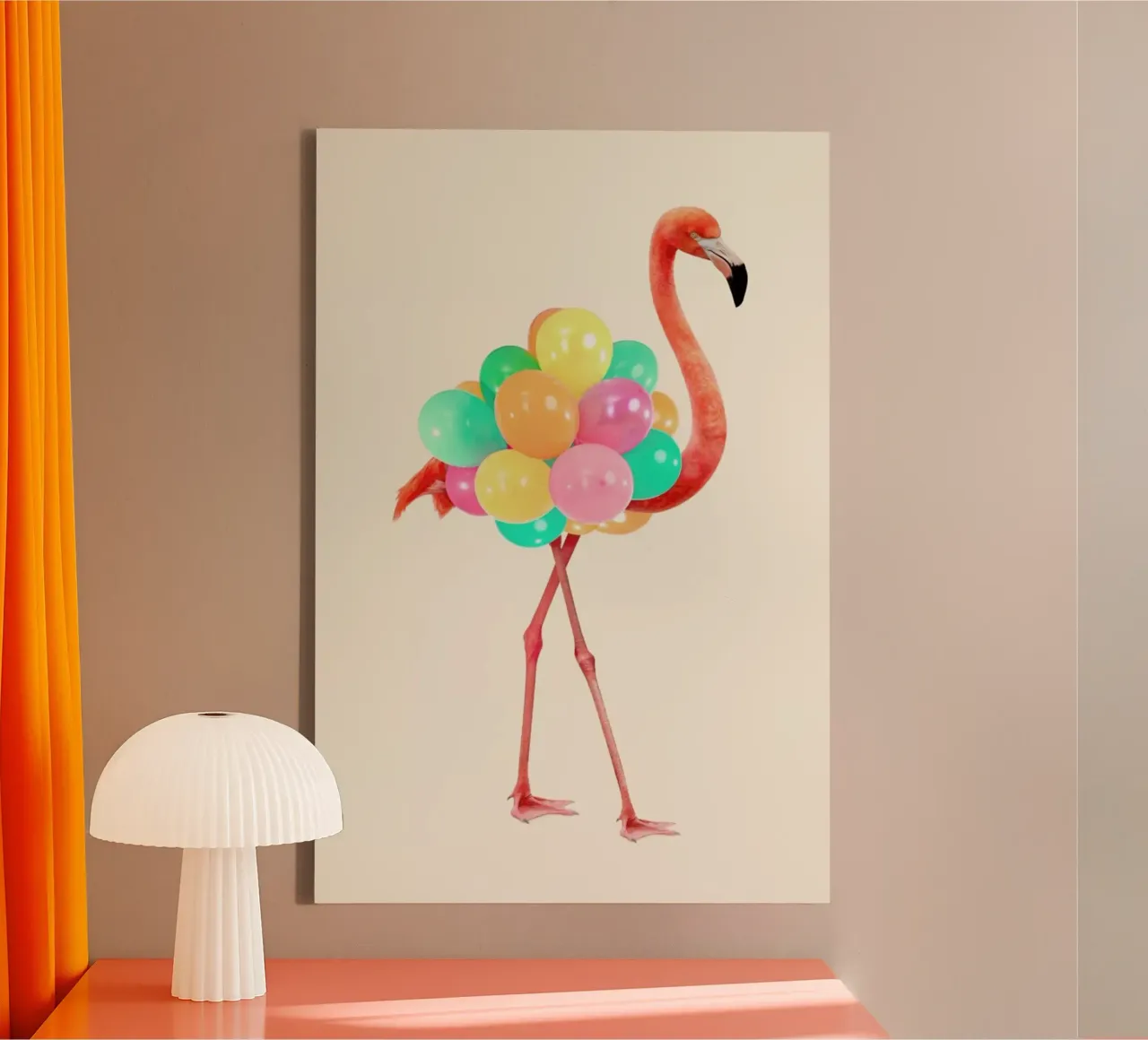 Flamingo Party tela con Cornice a cassetta da Paul Fuentes Design