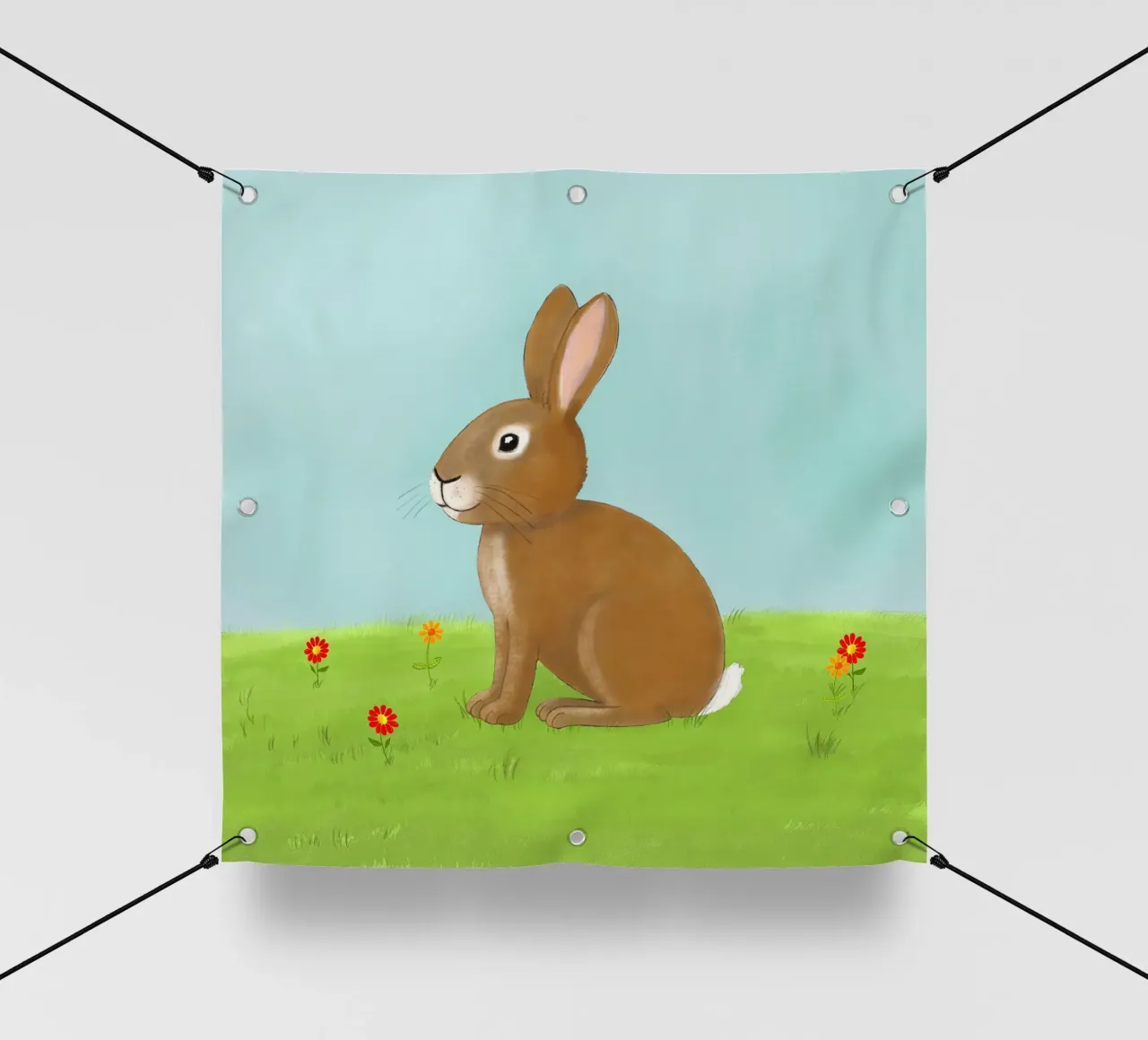 Hase auf Wiese, Kindermotiv telo in pvc da Farbwelten