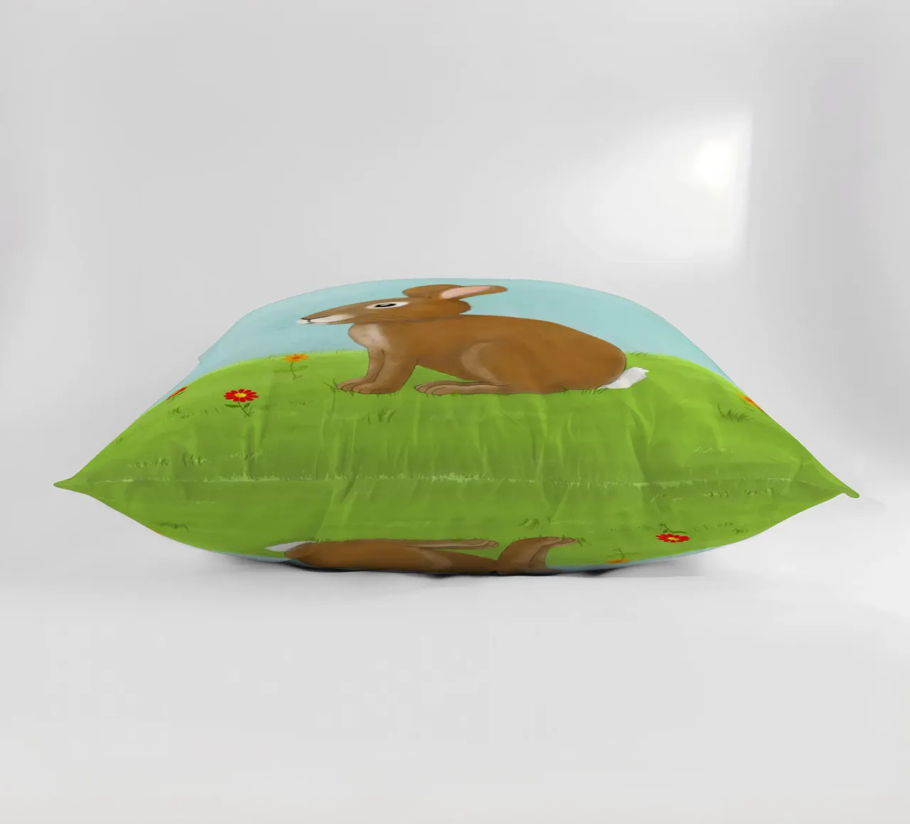 Hase auf Wiese, Kindermotiv cuscino da Farbwelten