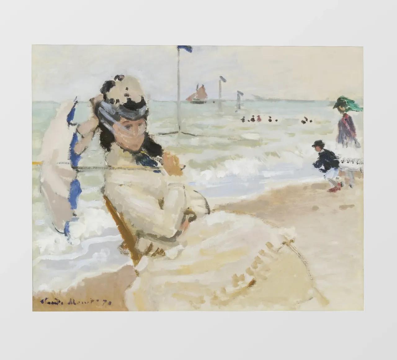 Camille sulla spiaggia di Trouville (1870) di Claude Monet telo in pvc da Monet Art Prints