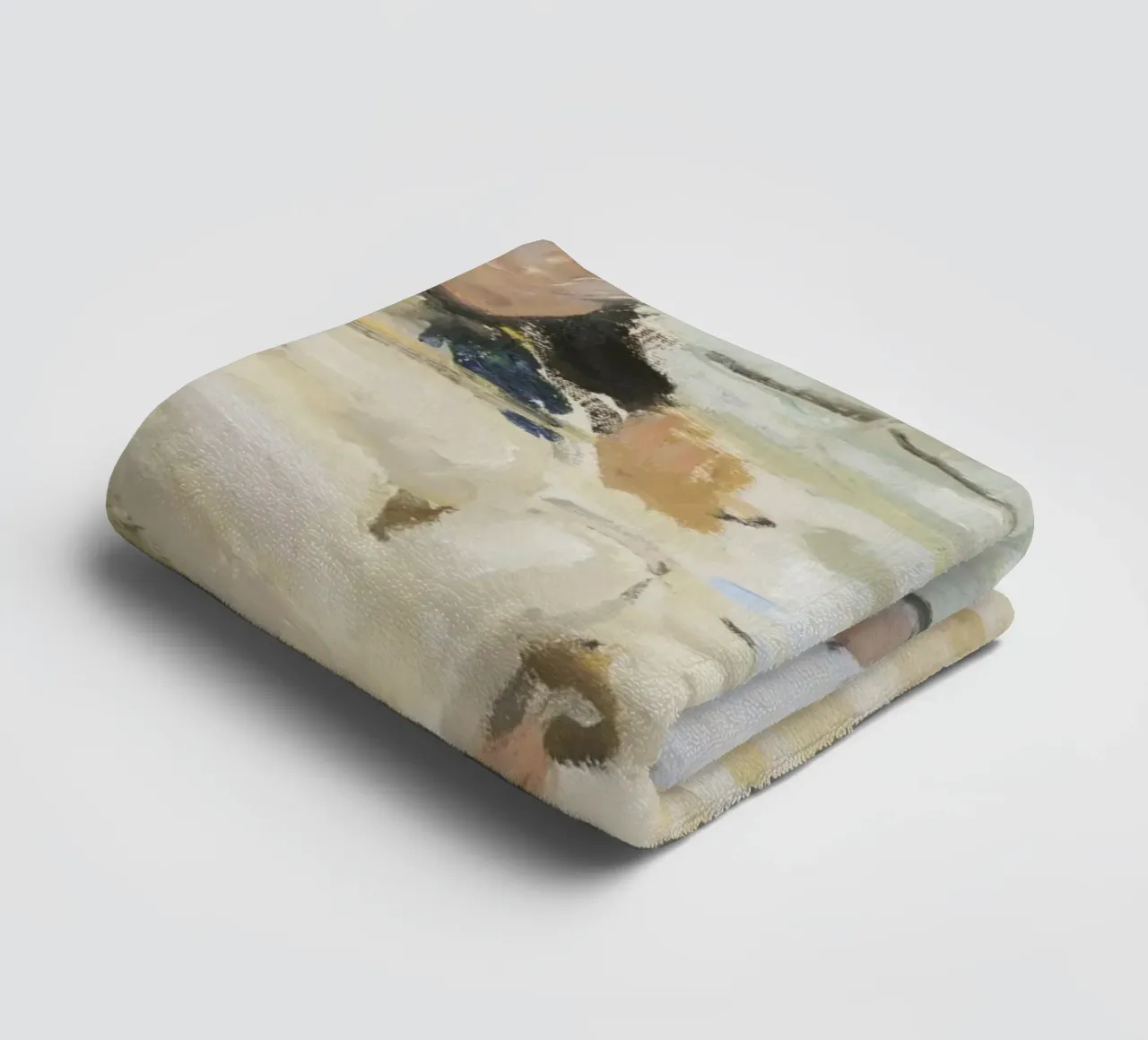 Camille on the Beach in Trouville (1870) by Claude Monet towel by Monet Art Prints