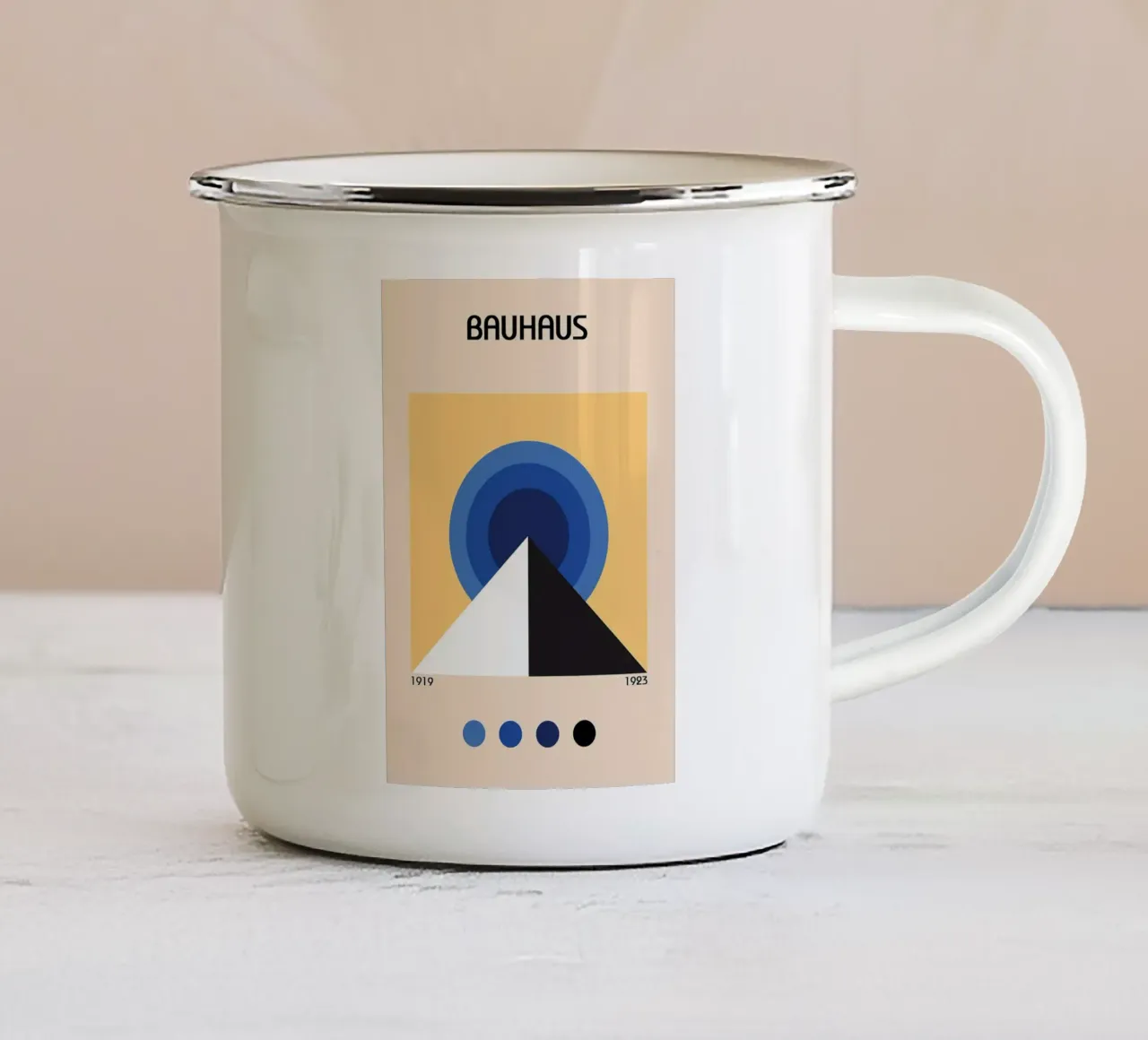 Arte geometrica Bauhaus 2 tazza in smalto da Dale Edward YoungJr
