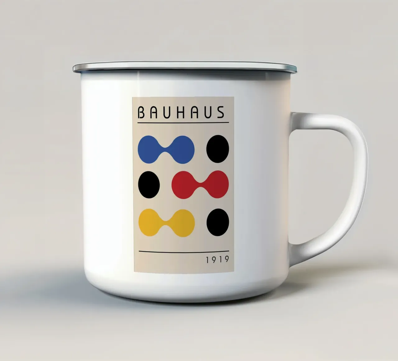 Arte geometrica Bauhaus tazza in smalto da Dale Edward YoungJr