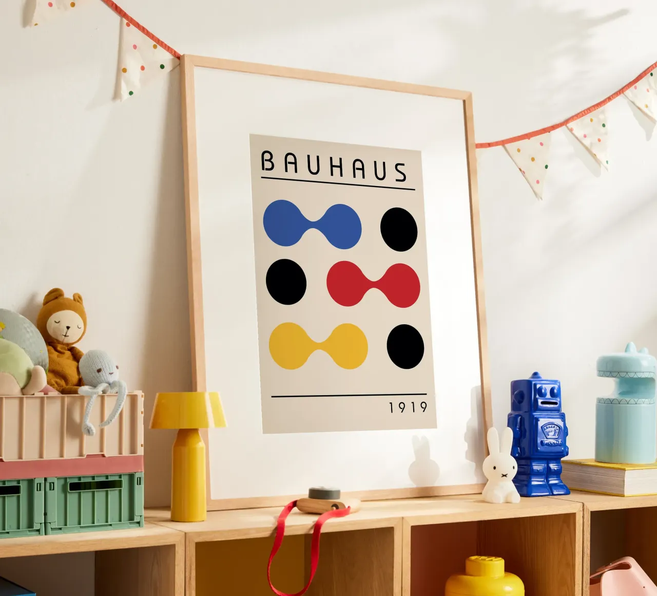 Arte geometrica Bauhaus poster con telaio in legno da Dale Edward YoungJr