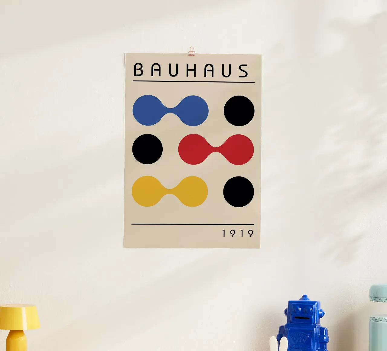 Arte geometrica Bauhaus poster con telaio in legno da Dale Edward YoungJr