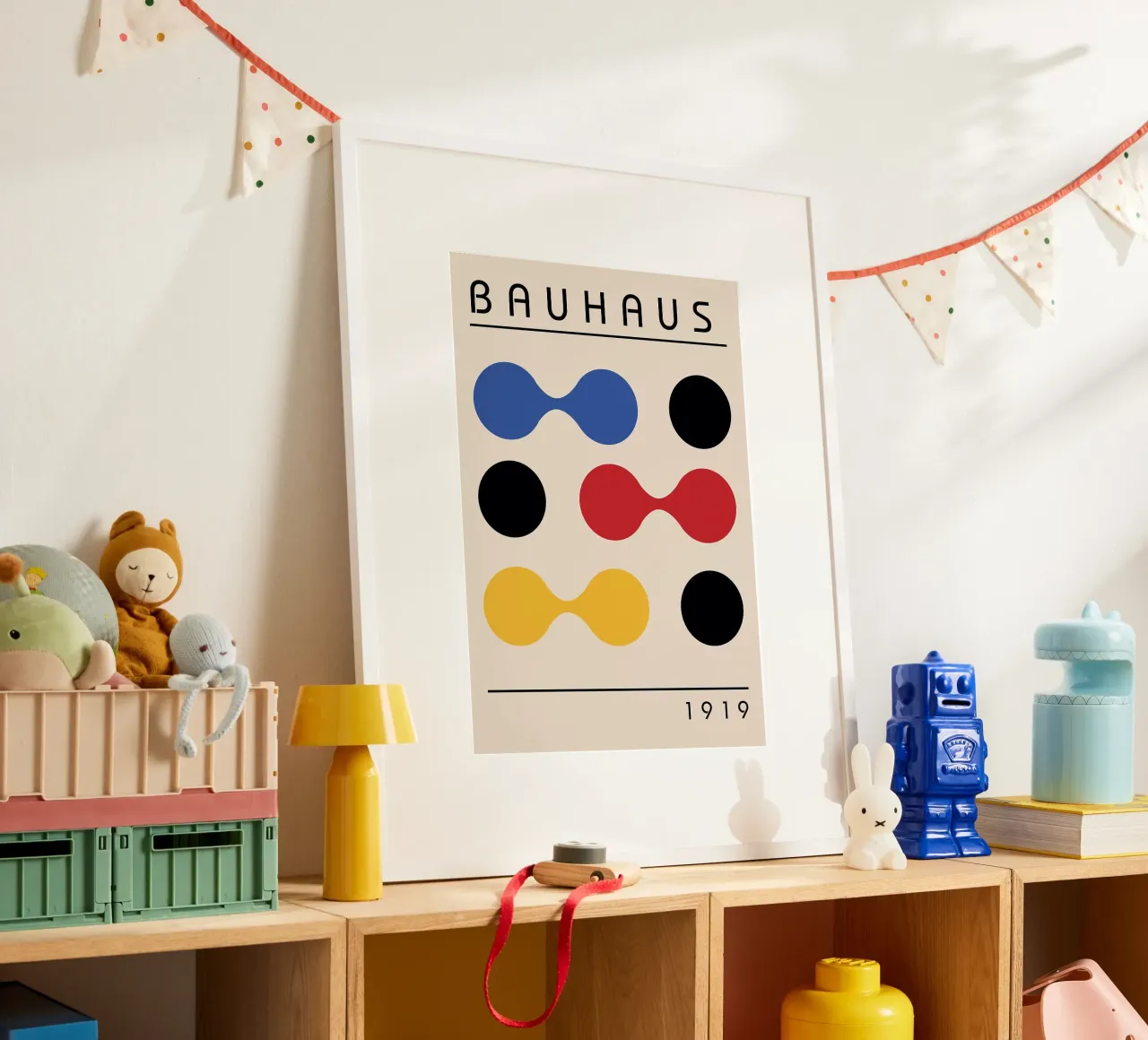 Arte geometrica Bauhaus poster con telaio in legno da Dale Edward YoungJr