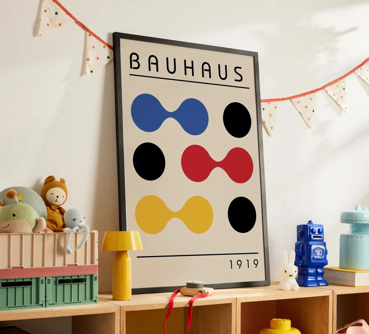 Arte geometrica Bauhaus poster con telaio in legno da Dale Edward YoungJr