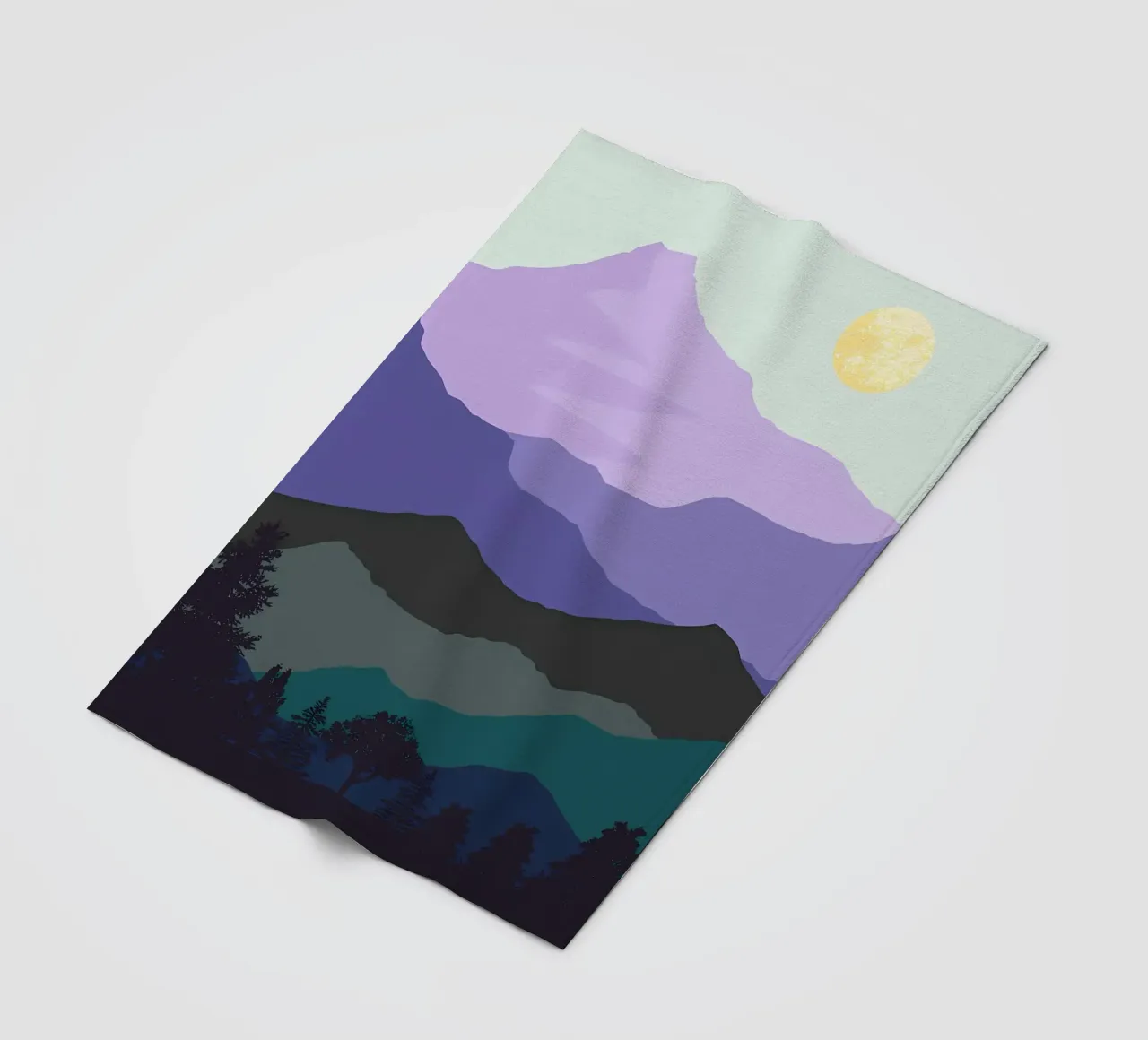 mountain moon trees night silhouette fleece blanket by Dale Edward YoungJr