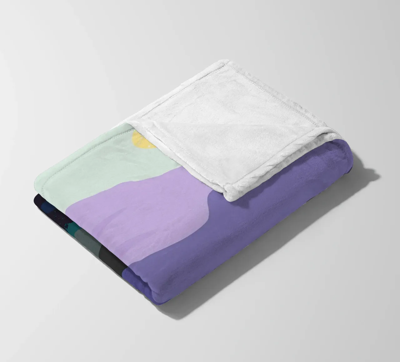 mountain moon trees night silhouette fleece blanket by Dale Edward YoungJr