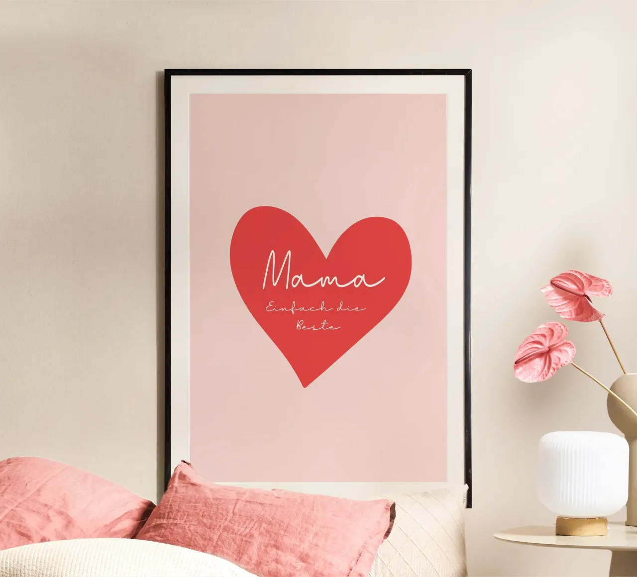 Mama - Einfach die Beste poster con telaio in plastica da Typo Designs