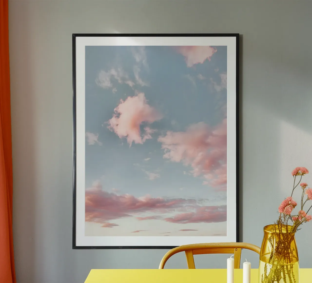 Cielo di zucchero filato poster con telaio in plastica da Moon  Bloom
