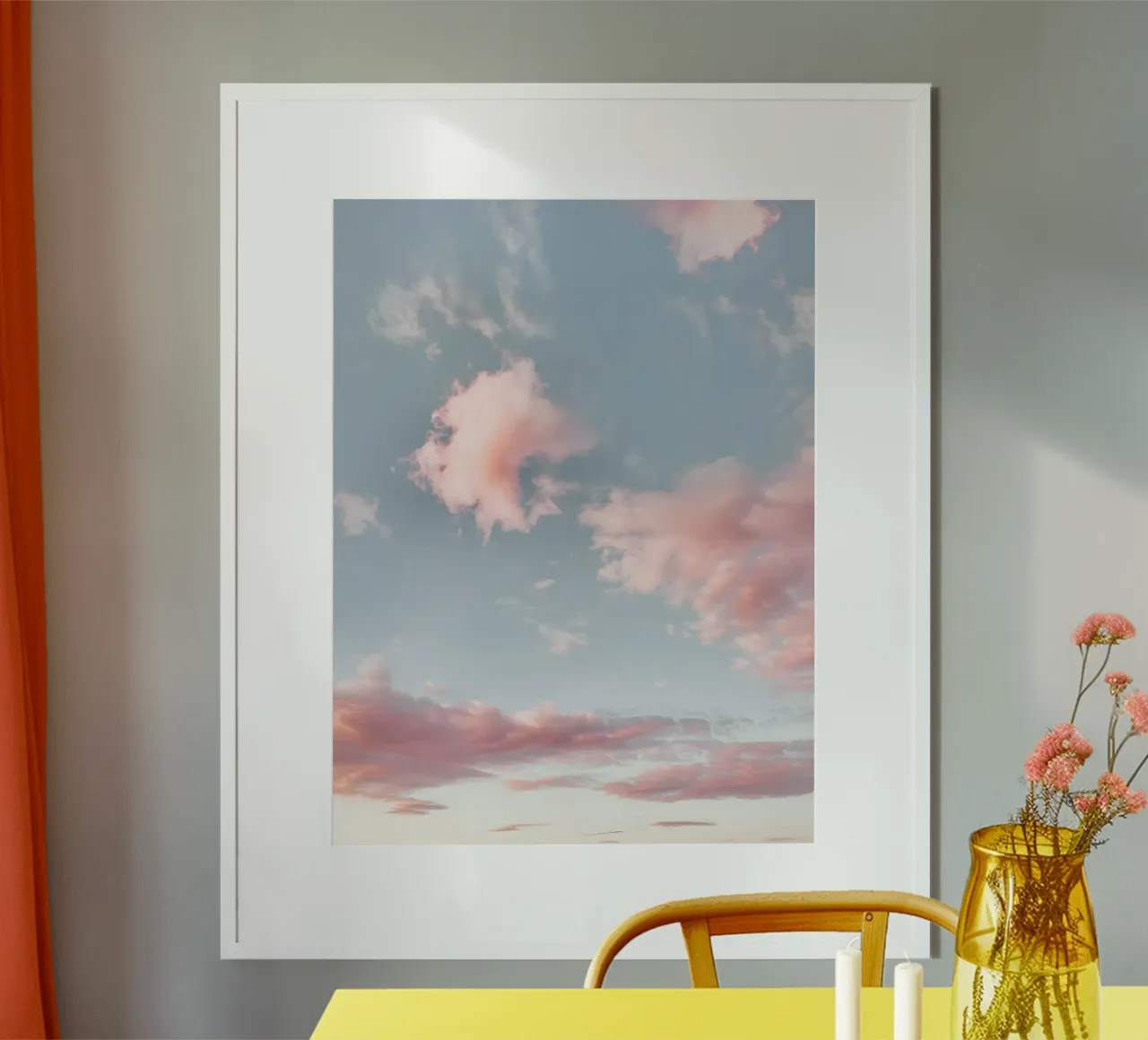 Cielo di zucchero filato poster con telaio in plastica da Moon  Bloom