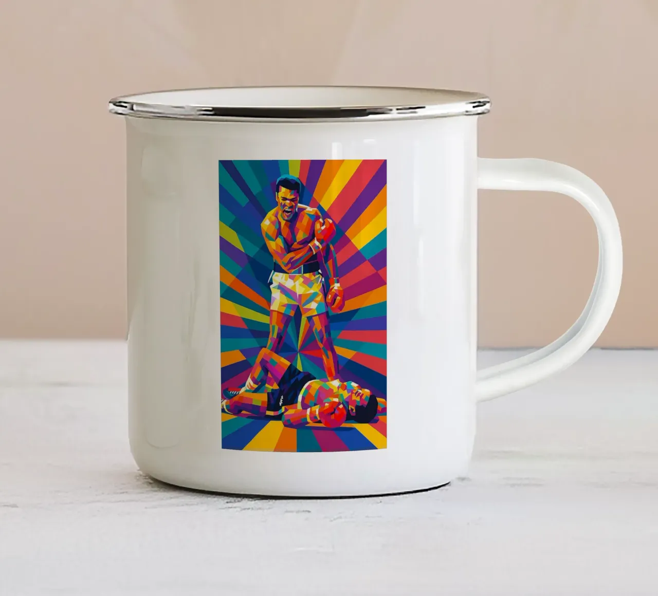 Muhammad Ali enamel mug by HopeStudio