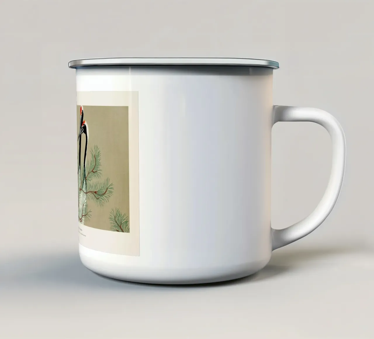 Sekka - Cranes from Momoyogusa tazza in smalto da Vintage by JUNIQE