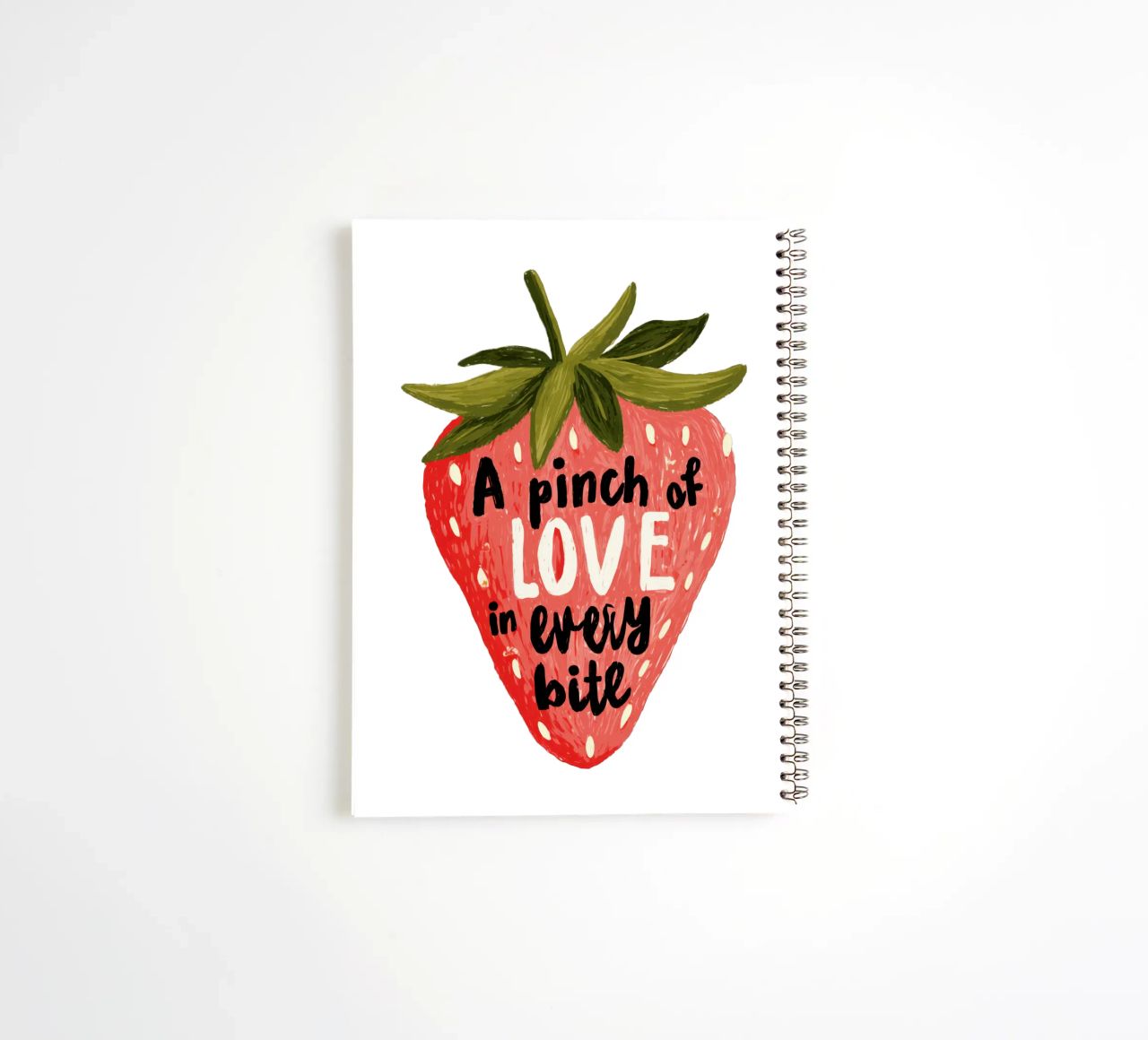 Sweet Berry Quote with Smiling Fruit and Soft Colors spiral notebook by Modern Muse