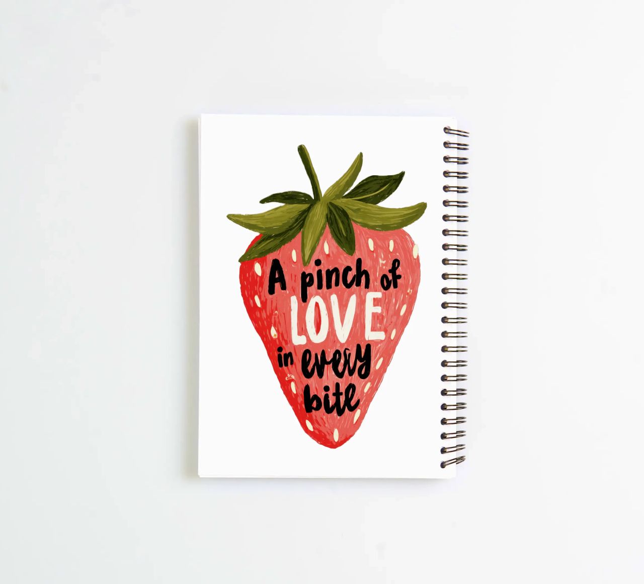 Sweet Berry Quote with Smiling Fruit and Soft Colors spiral notebook by Modern Muse