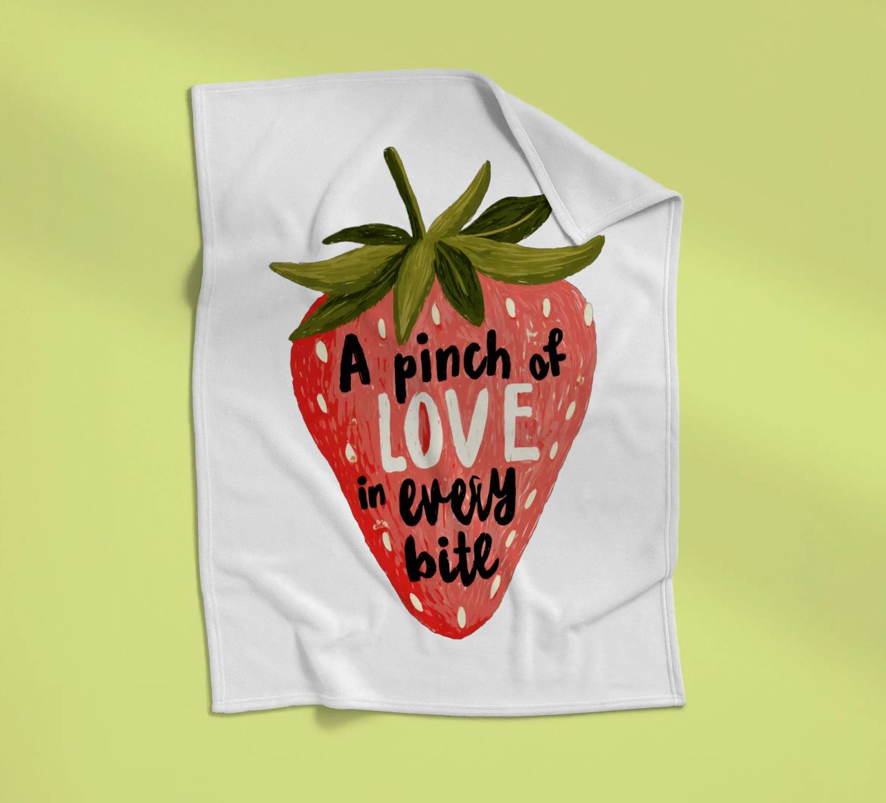 Sweet Berry Quote with Smiling Fruit and Soft Colors fleece blanket by Modern Muse