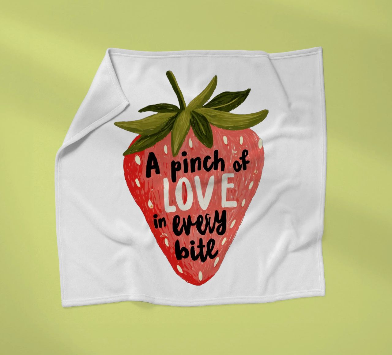 Sweet Berry Quote with Smiling Fruit and Soft Colors fleece blanket by Modern Muse