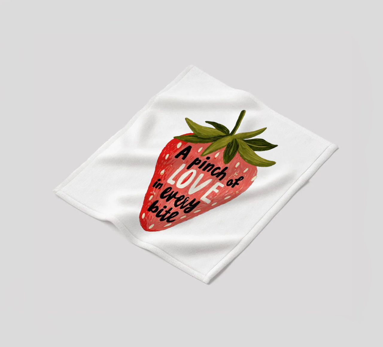 Sweet Berry Quote with Smiling Fruit and Soft Colors fleece blanket by Modern Muse
