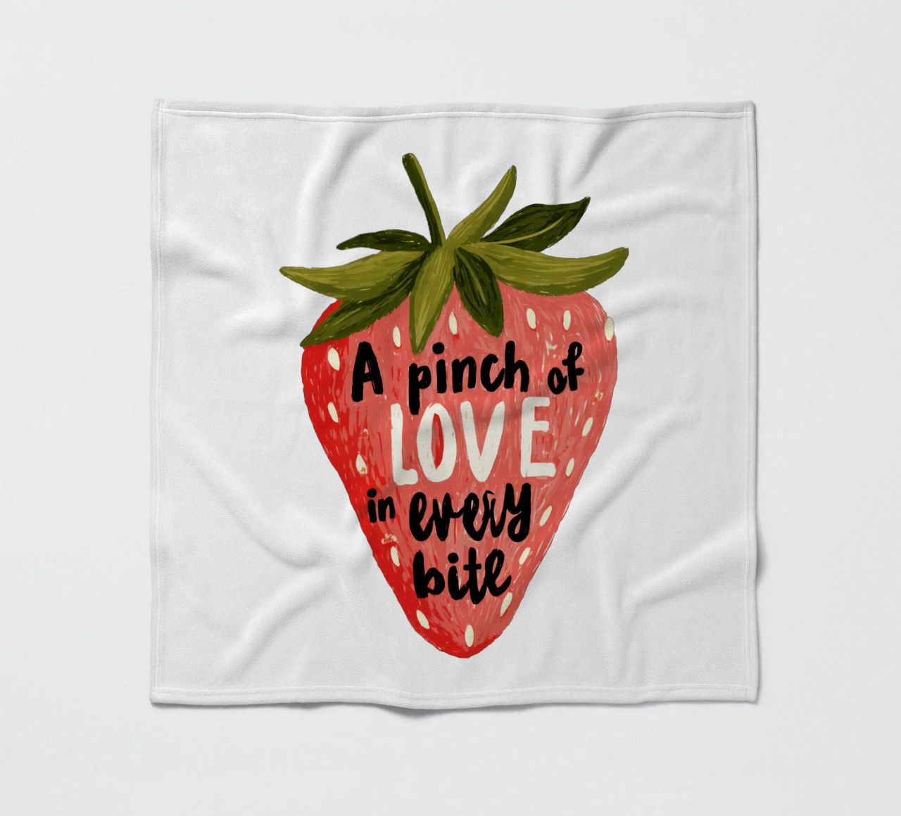 Sweet Berry Quote with Smiling Fruit and Soft Colors fleece blanket by Modern Muse