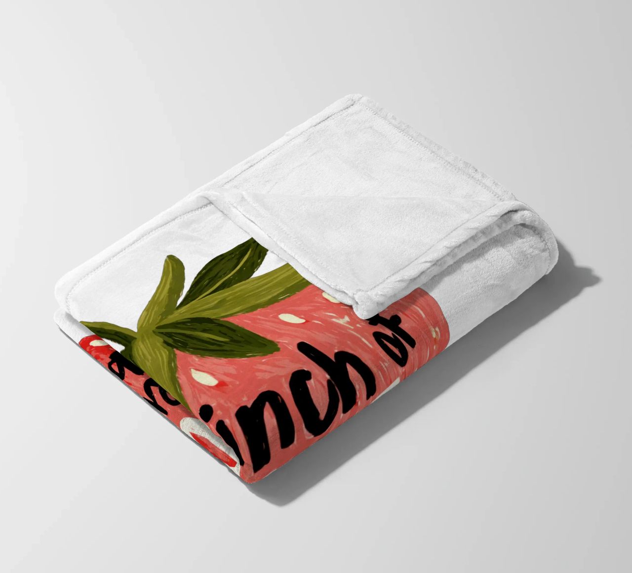 Sweet Berry Quote with Smiling Fruit and Soft Colors fleece blanket by Modern Muse