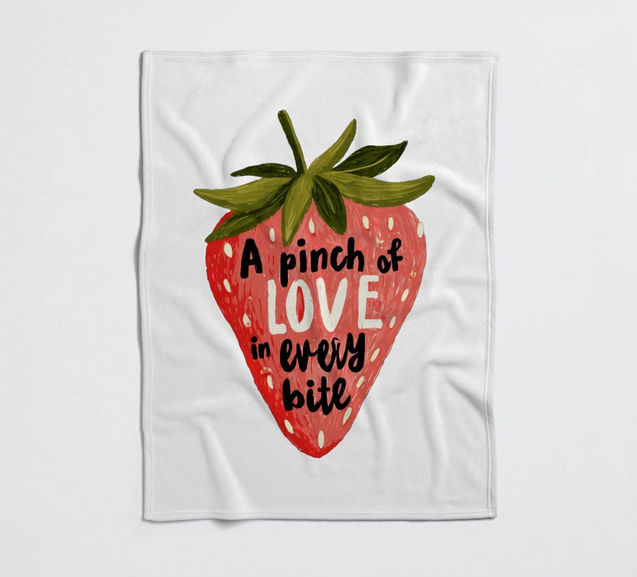 Sweet Berry Quote with Smiling Fruit and Soft Colors fleece blanket by Modern Muse