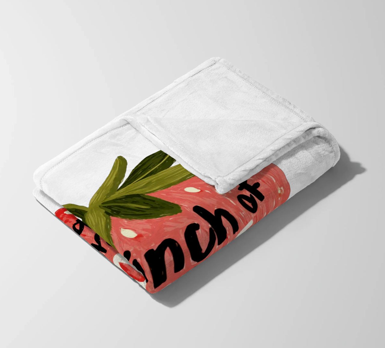 Sweet Berry Quote with Smiling Fruit and Soft Colors fleece blanket by Modern Muse