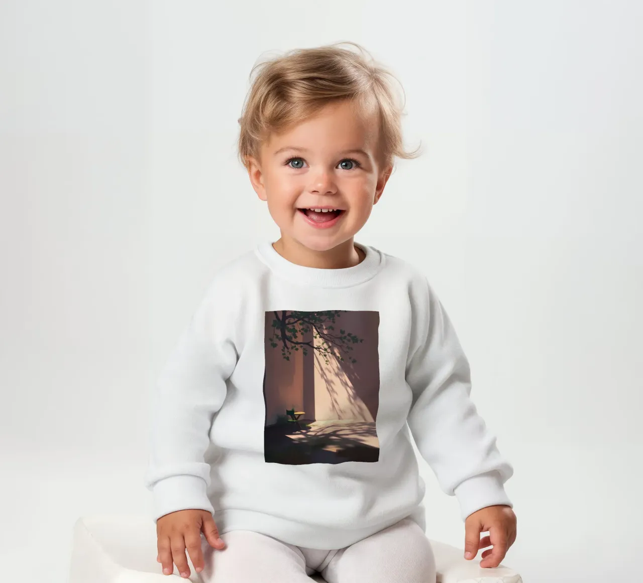 Rustige binnenplaats met zonlicht dat schaduwen werpt baby sweatshirt van DesignDoodle