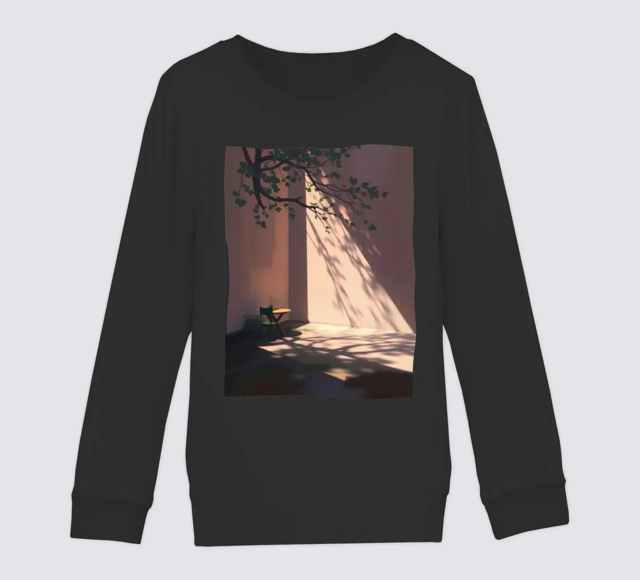 Rustige binnenplaats met zonlicht dat schaduwen werpt kinder sweatshirt van DesignDoodle