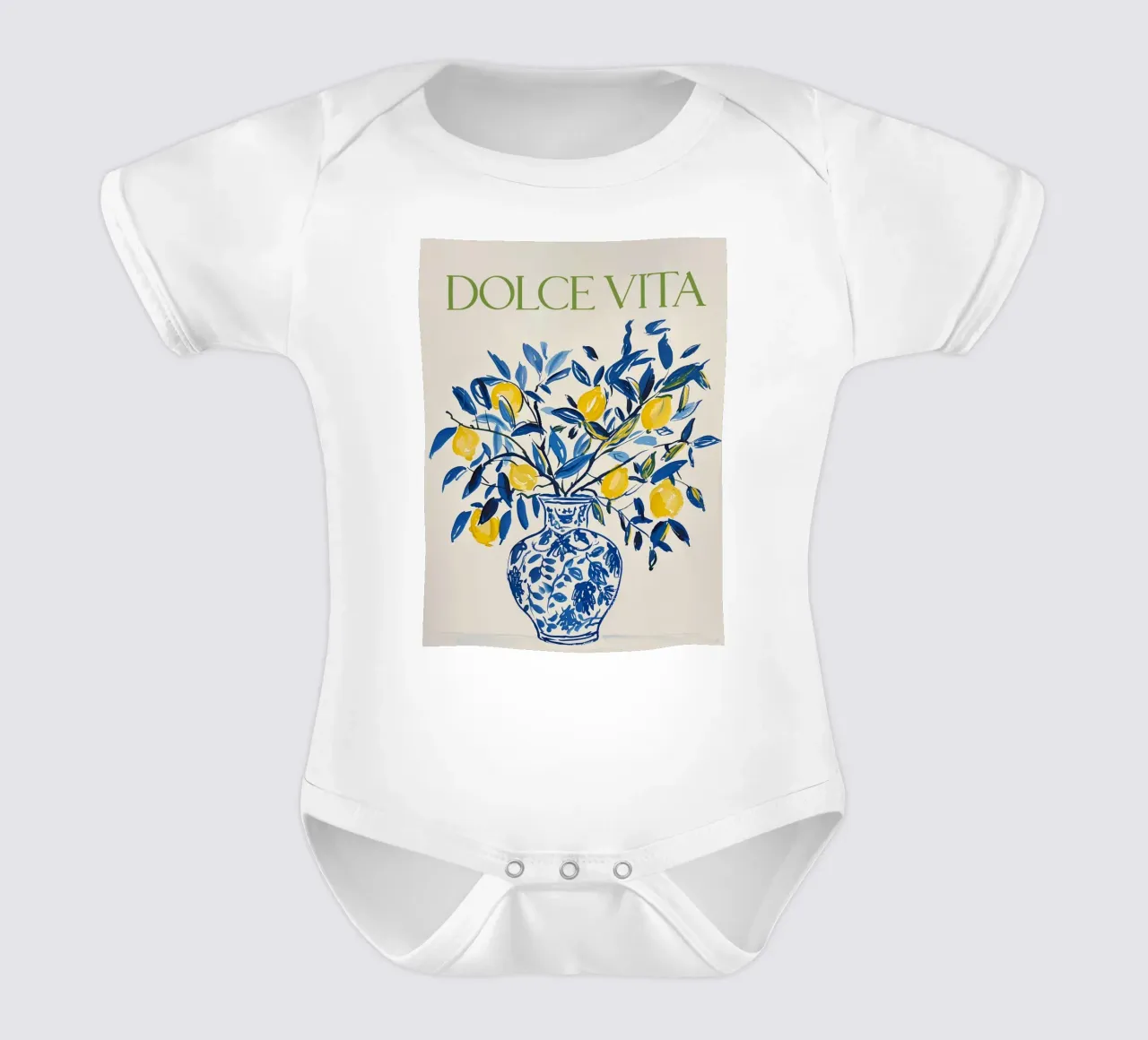 Zitrone drucken, Italien Poster, Zitrone Kurzarm Babybody von DolceVita