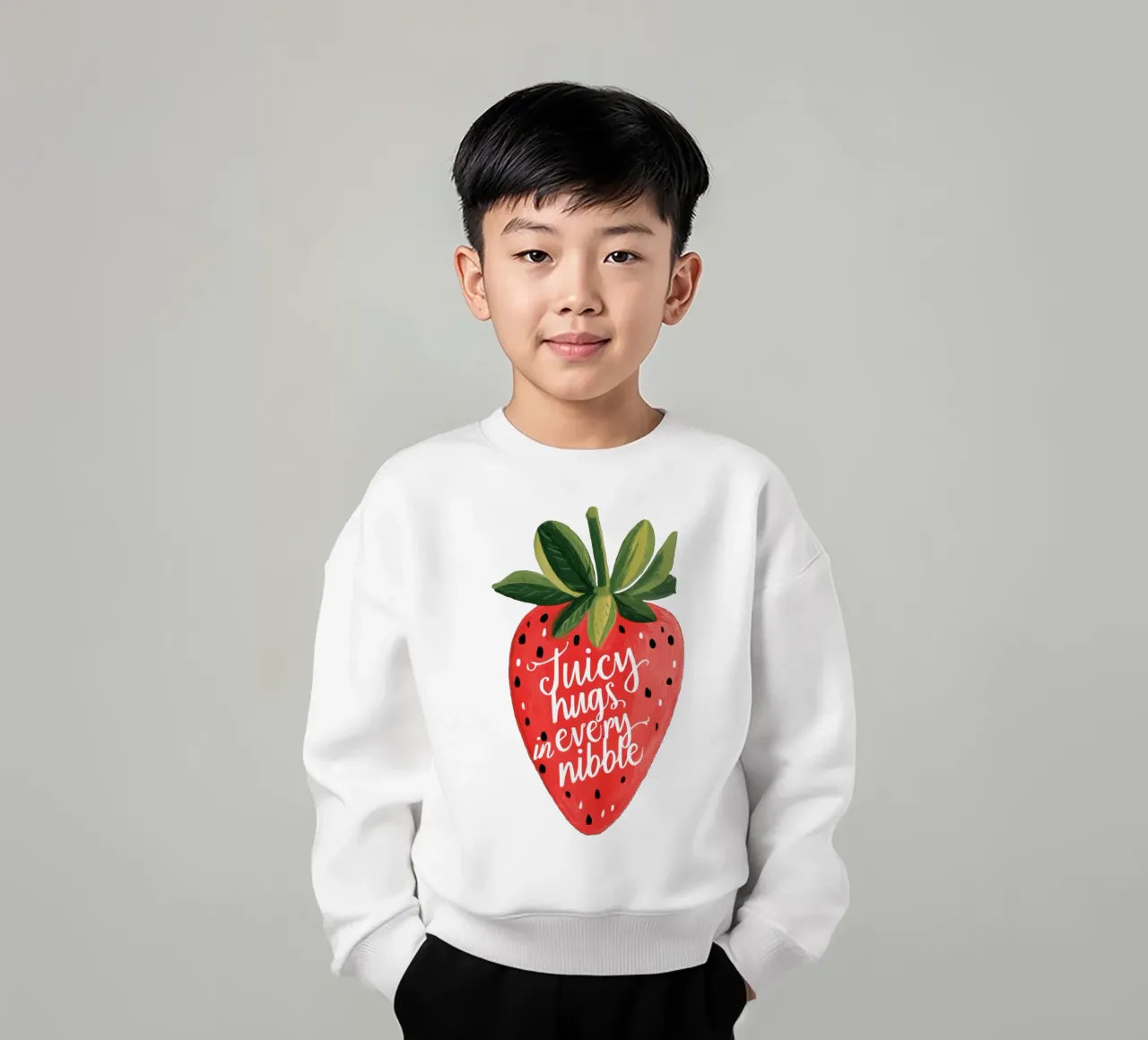 Citazione di frutti di bosco con frutta sorridente e colori tenui felpa bambino da Modern Muse