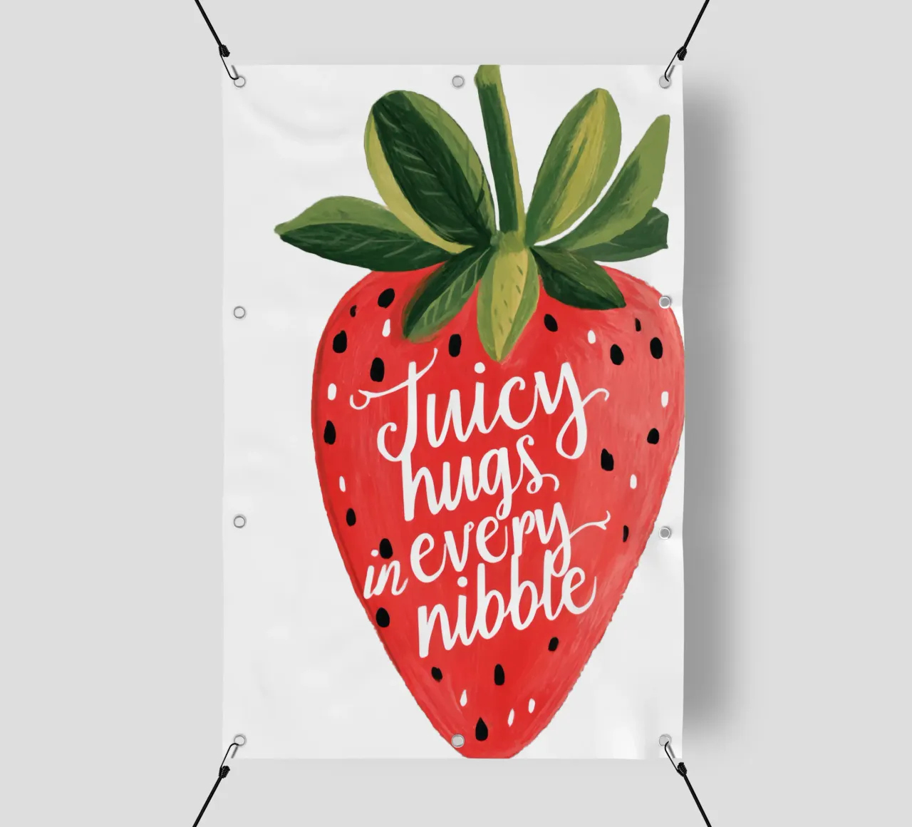 Citazione di frutti di bosco con frutta sorridente e colori tenui telo in pvc da Modern Muse
