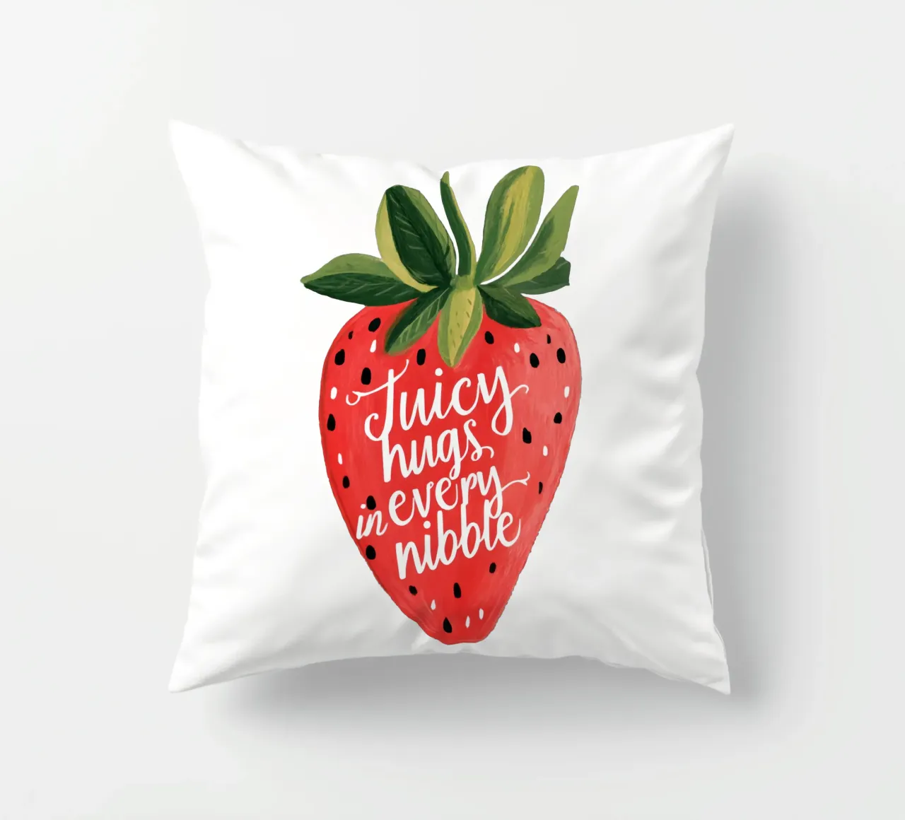 Citazione di frutti di bosco con frutta sorridente e colori tenui cuscino da Modern Muse