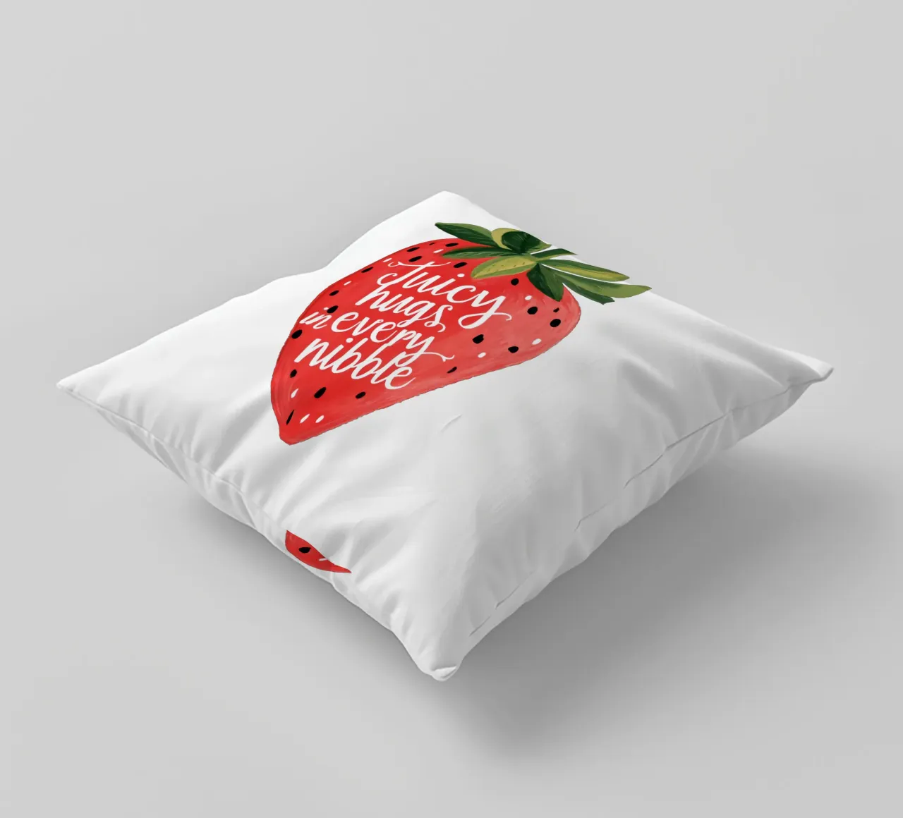 Citazione di frutti di bosco con frutta sorridente e colori tenui cuscino da Modern Muse