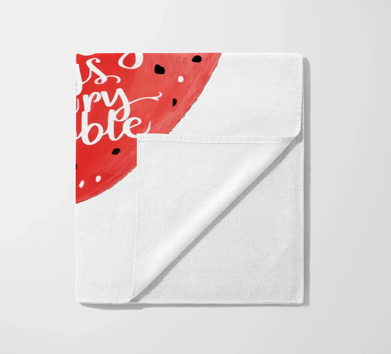 Citazione di frutti di bosco con frutta sorridente e colori tenui telo mare da Modern Muse