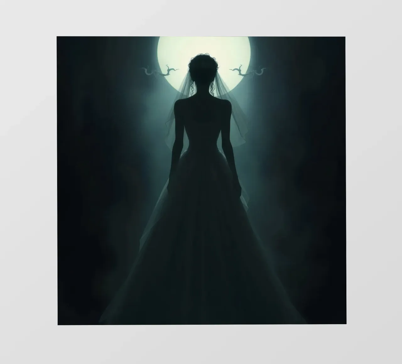 sagoma di una sposa illuminata dalla luna piena telo in pvc da DesignDoodle