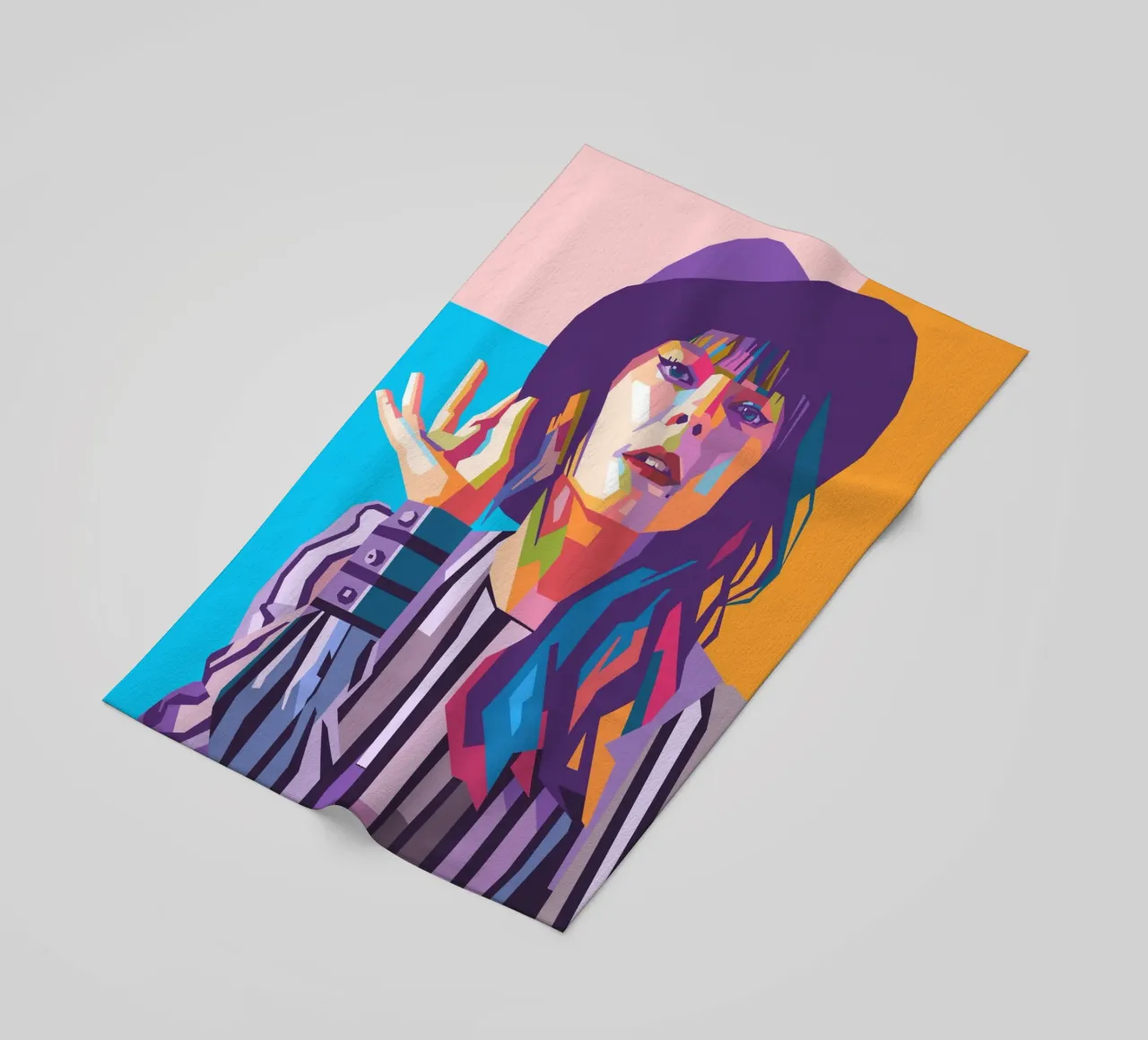 Iconic female singer-Lenka Kripac beach towel by Hantamrata