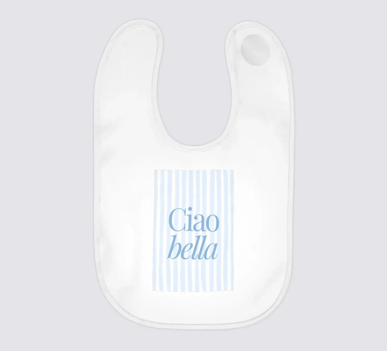 Ciao Bella Print, Travel Poster, Summer Art baby bib by DolceVita