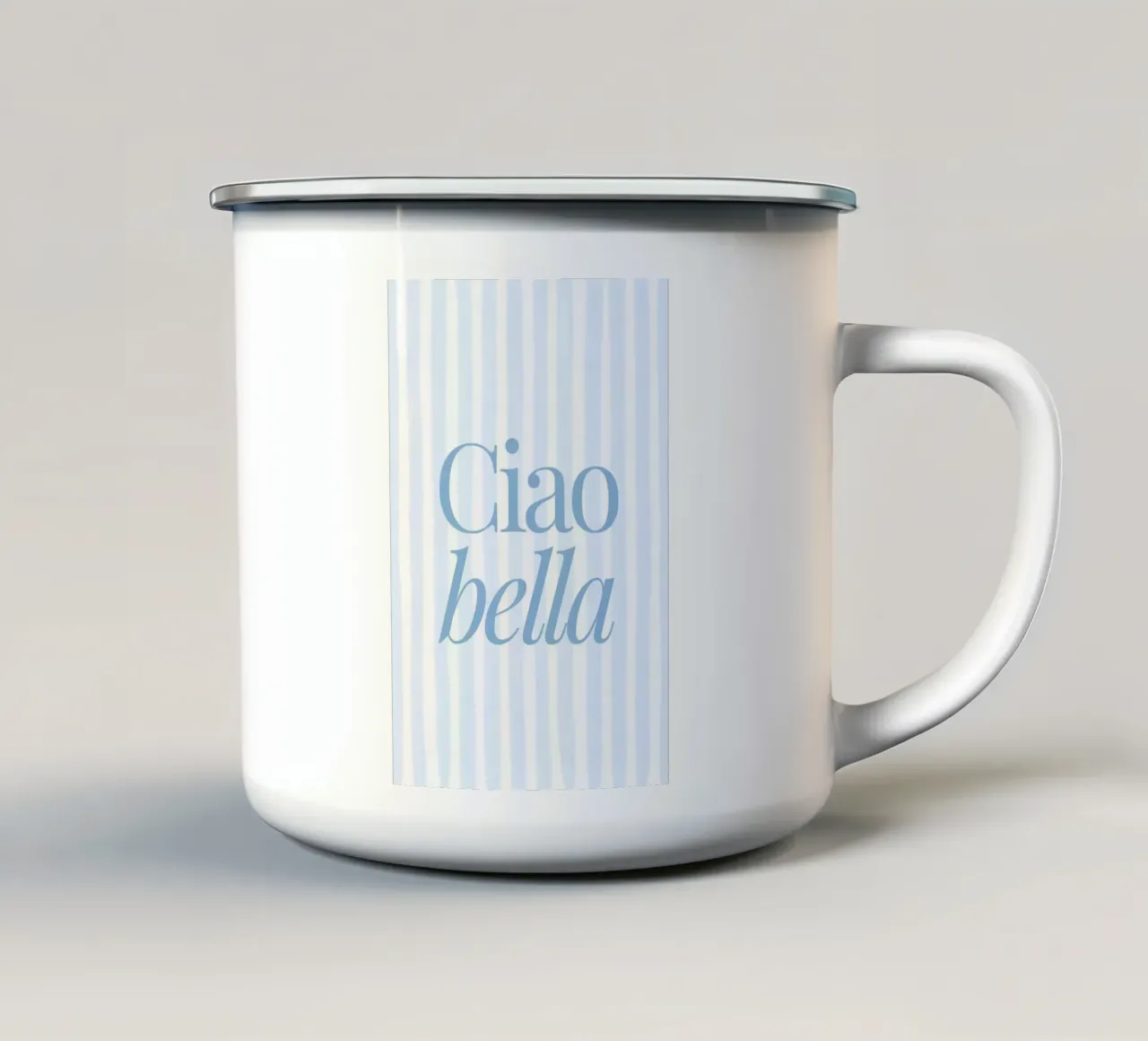 Ciao Bella Print, Reisposter, Zomerkunst emaille mok van DolceVita