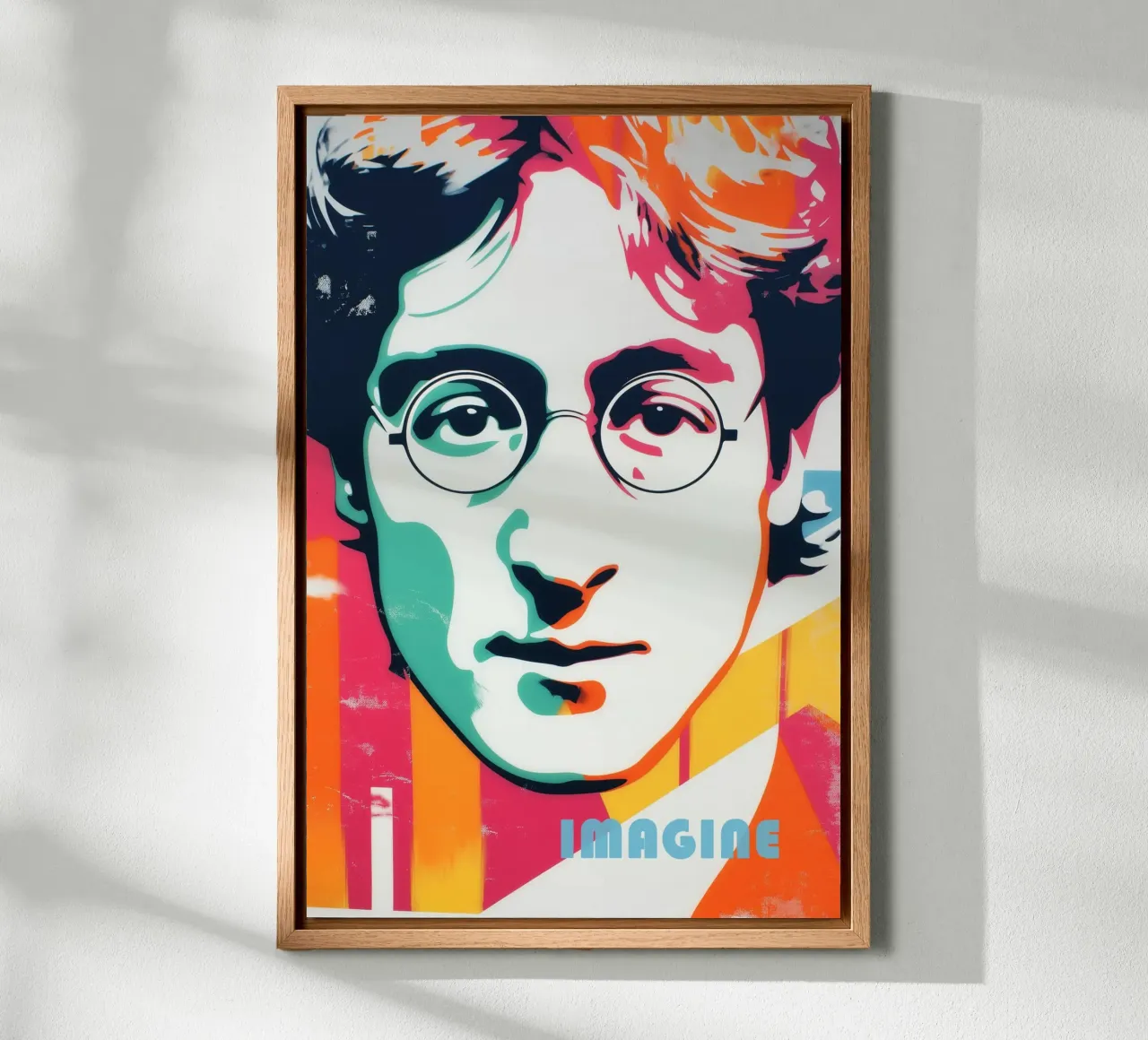 Imagine | Optimistic John Lennon Pop Art Portrait canvas with Floater frame by Autofocus
