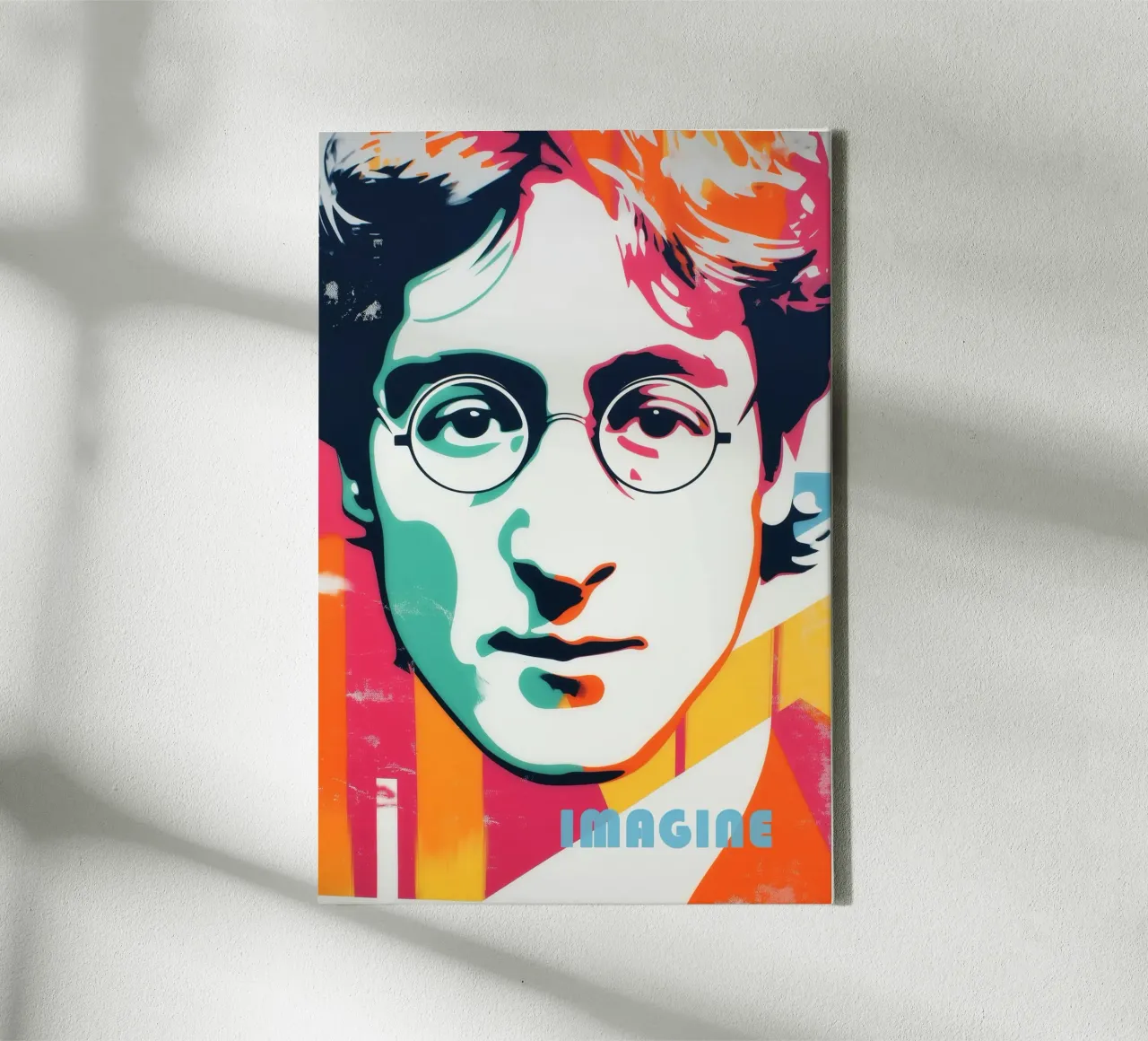 Imagine | Optimistic John Lennon Pop Art Portrait canvas with Floater frame by Autofocus