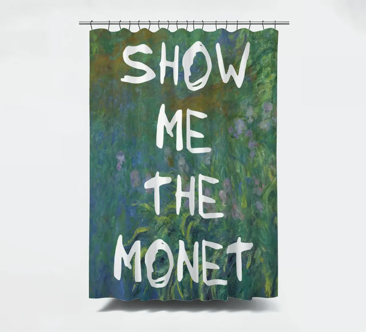 Show Me The Monet shower curtain by Vintagrafica