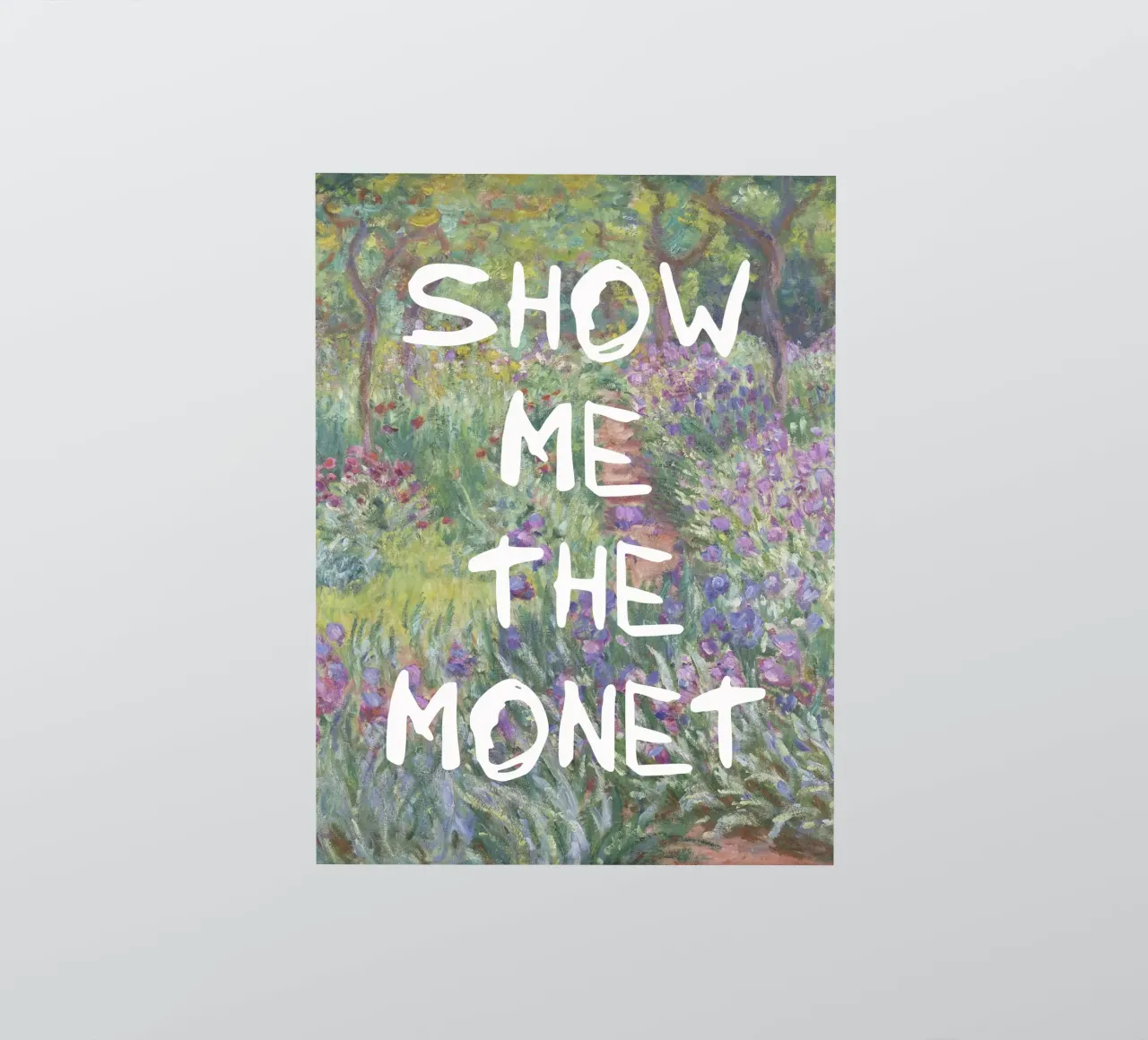 Enséñame el Monet pegatina de Vintagrafica