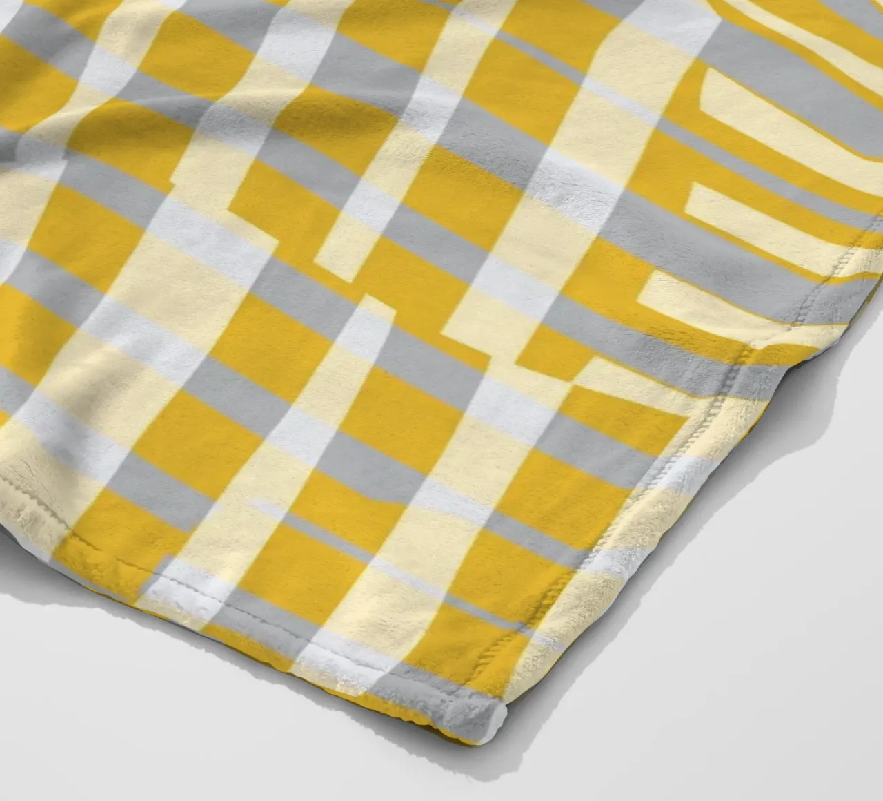 Linea e striscia gialla con variazione grigia coperta in pile da Little Dean
