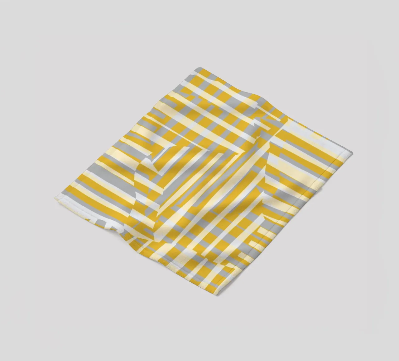 Linea e striscia gialla con variazione grigia coperta in pile da Little Dean
