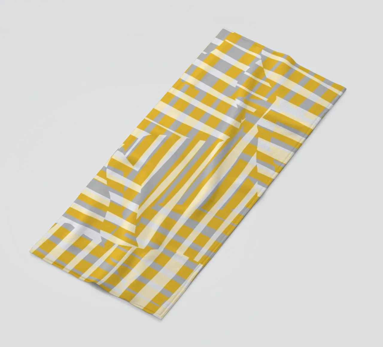 Linea e striscia gialla con variazione grigia telo mare da Little Dean