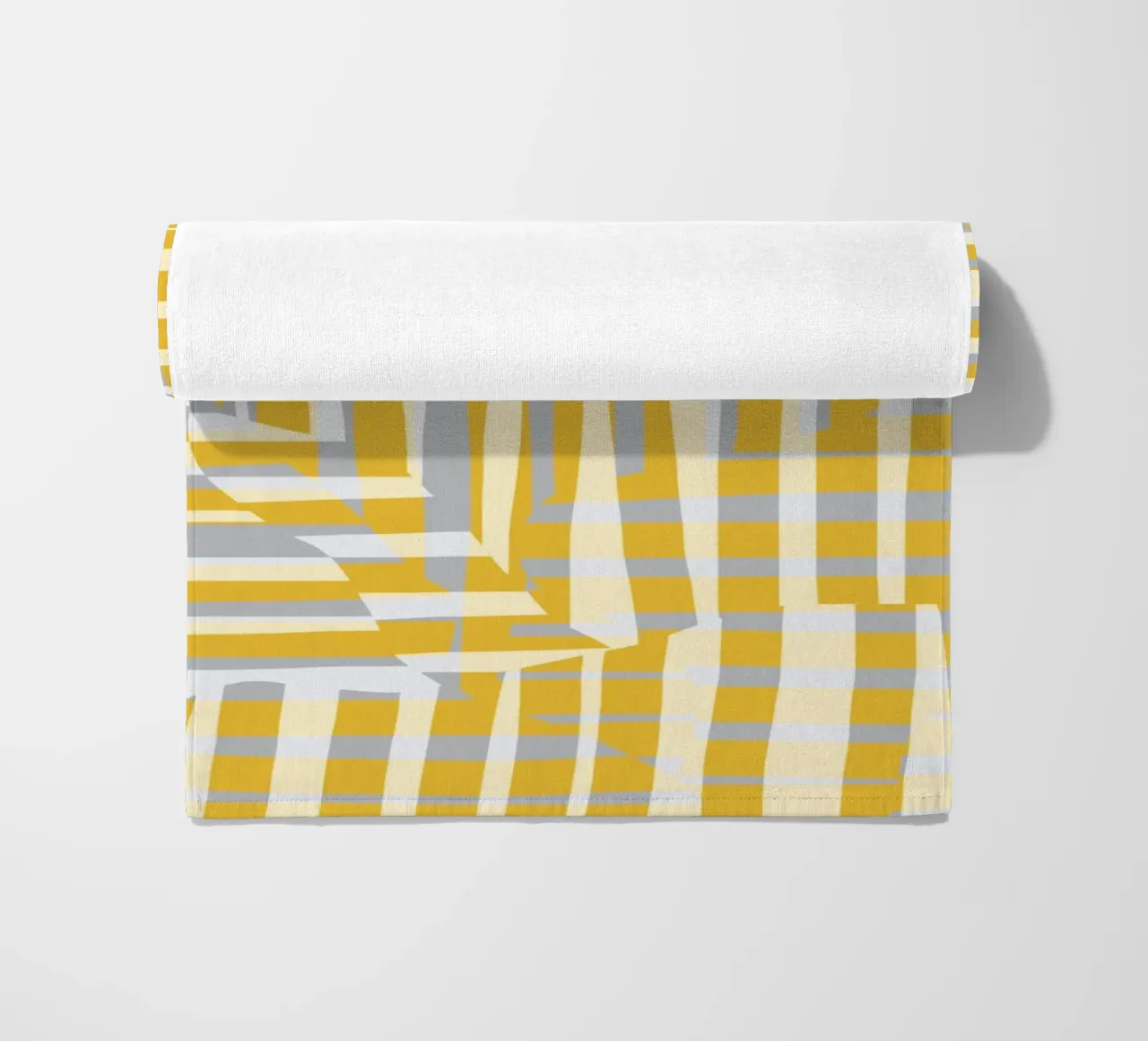 Linea e striscia gialla con variazione grigia telo mare da Little Dean