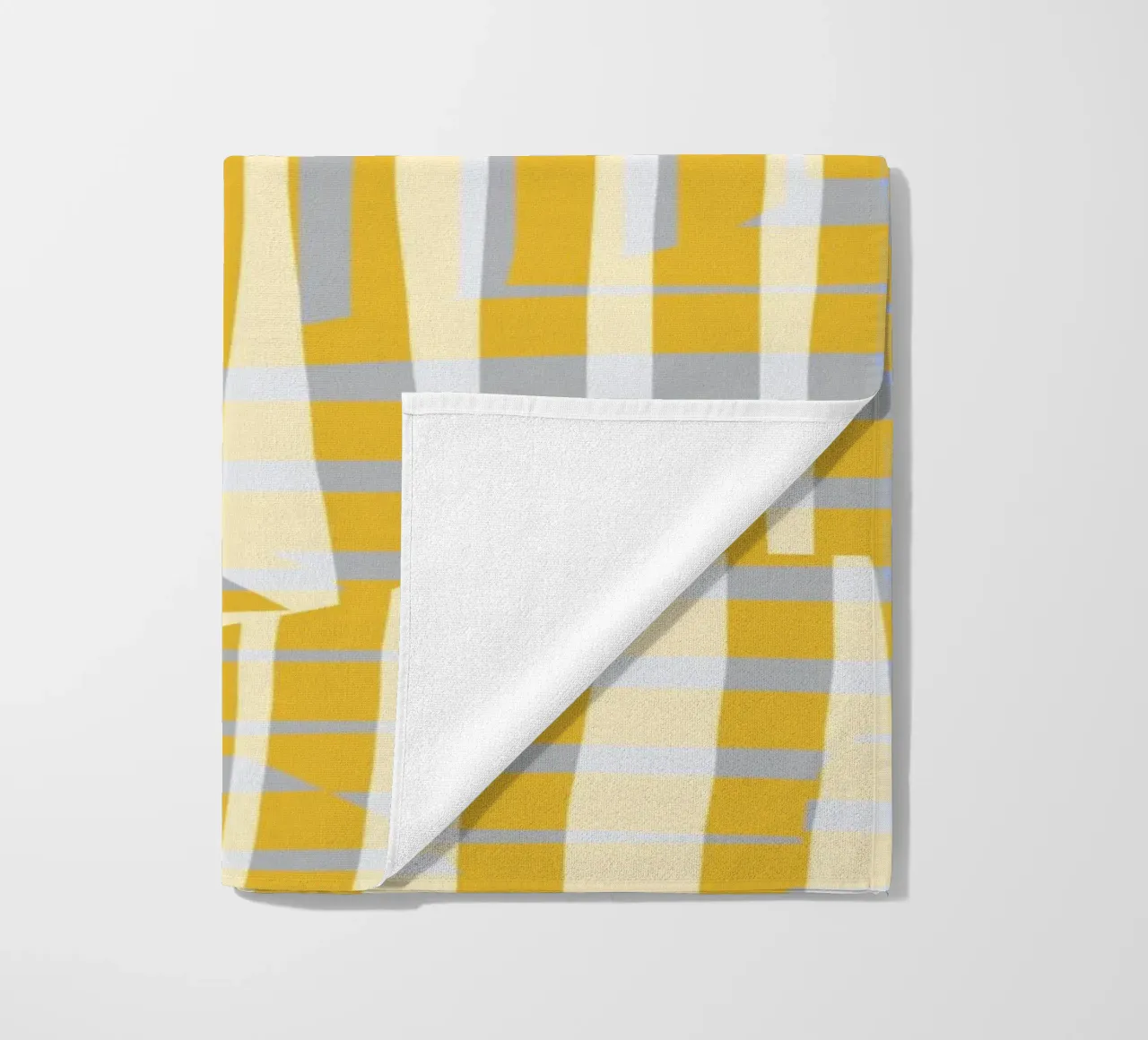 Linea e striscia gialla con variazione grigia telo mare da Little Dean